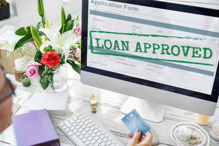 Digital loan application form displaying the message 'Loan Approved', representing fast approval of an online personal loan.
